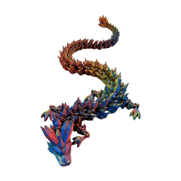 Imagine 3D Crystal Dragon Articulated 3D Printed Red/Yellow/Blue 30cm