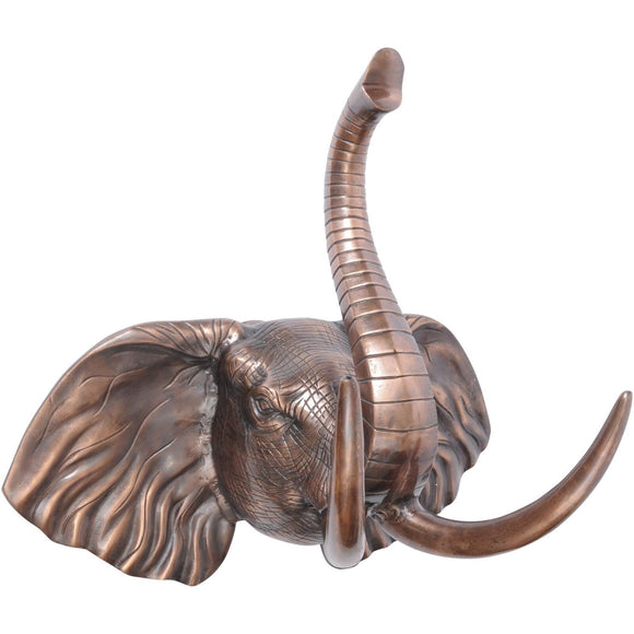 Libra Antique Bronze Elephant Head Wall Plaque